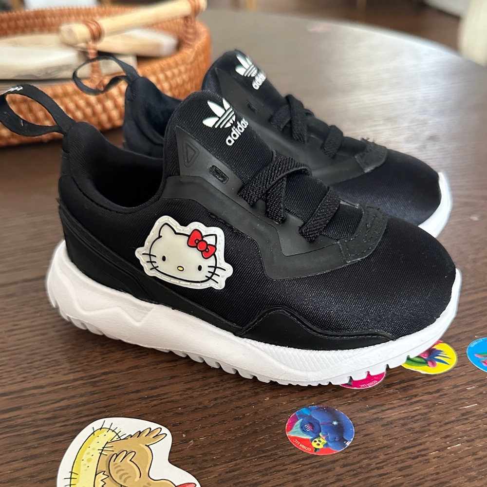 Adidas Kids Black and White Hello Kitty Sneakers